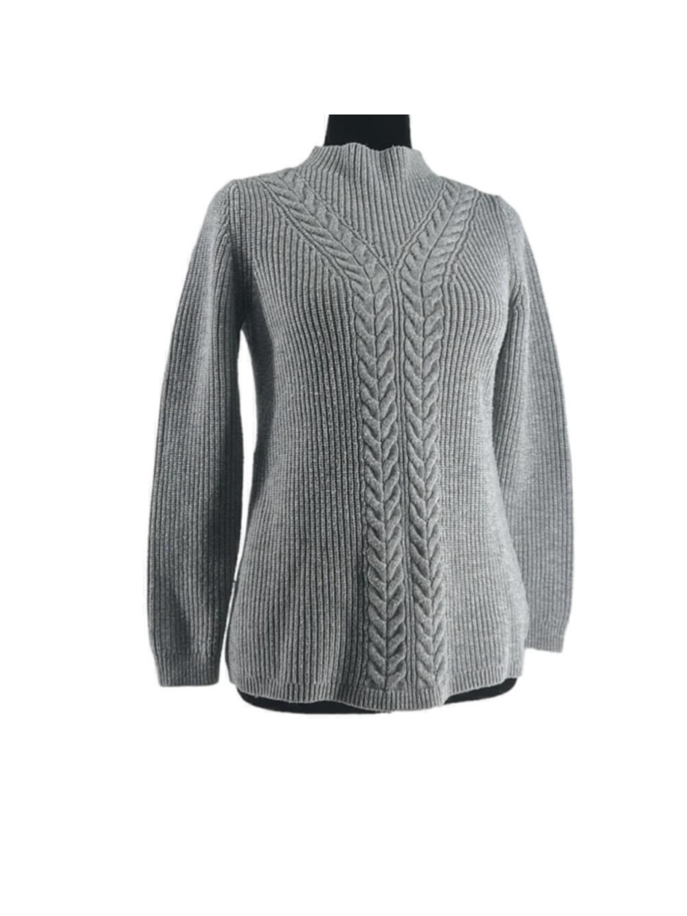 Talbots cable knit sweater wool blend warm cozy cabin cottage minimalist sz sm